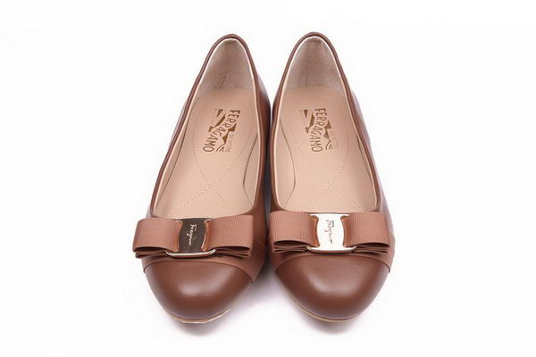 Salvatore Ferragamo Calfskin Leather Flat FL0475 Brown