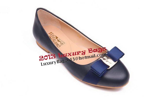 Salvatore Ferragamo Calfskin Leather Flat FL0475 Royal