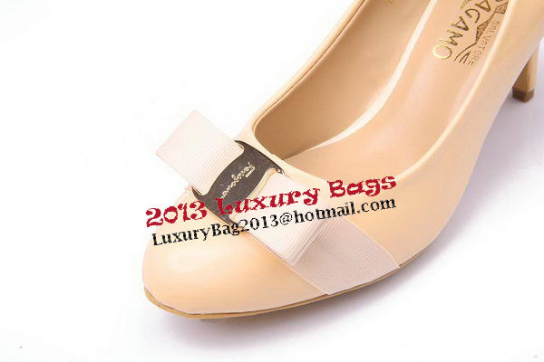 Salvatore Ferragamo Patent Leather 75mm Pump FL0466 Apricot