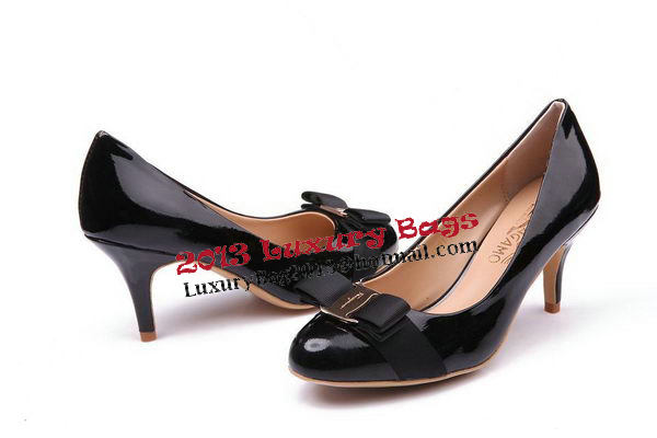 Salvatore Ferragamo Patent Leather 75mm Pump FL0466 Black