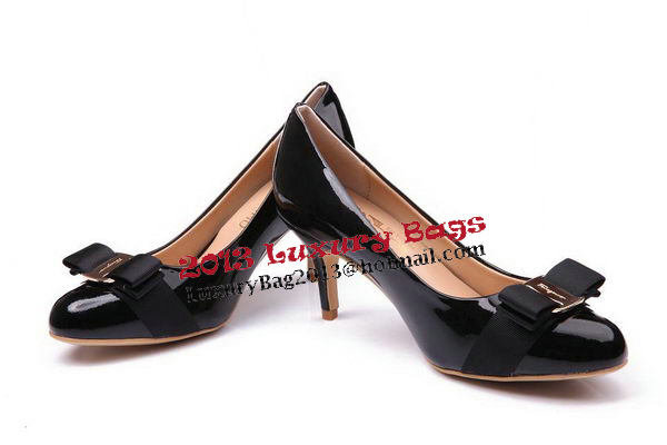 Salvatore Ferragamo Patent Leather 75mm Pump FL0466 Black