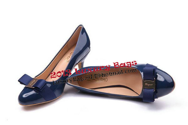 Salvatore Ferragamo Patent Leather 75mm Pump FL0466 Blue