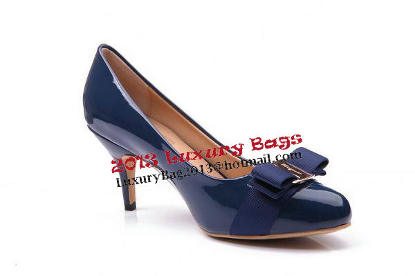 Salvatore Ferragamo Patent Leather 75mm Pump FL0466 Blue