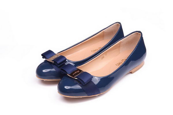 Salvatore Ferragamo Patent Leather Flat FL0474 Blue