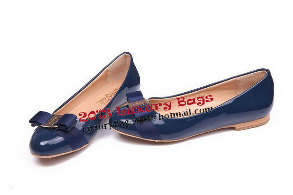 Salvatore Ferragamo Patent Leather Flat FL0474 Blue