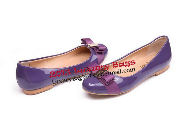 Salvatore Ferragamo Patent Leather Flat FL0474 Lavender