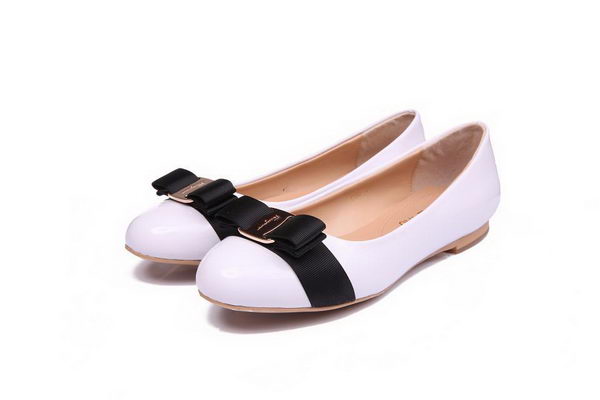 Salvatore Ferragamo Patent Leather Flat FL0474 White