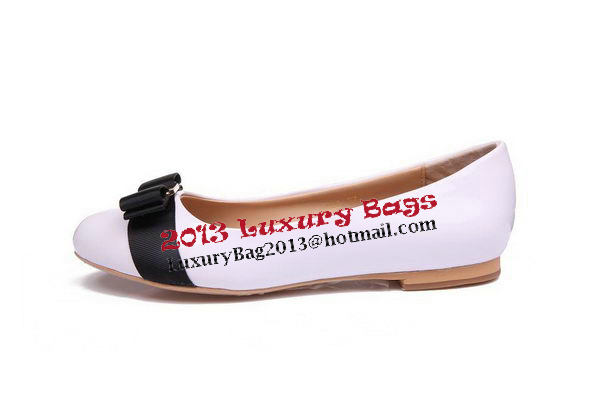 Salvatore Ferragamo Patent Leather Flat FL0474 White