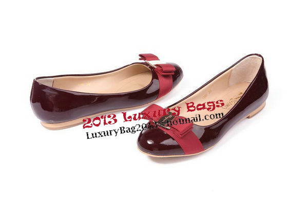 Salvatore Ferragamo Patent Leather Flat FL0474 Wine