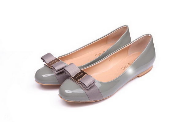 Salvatore Ferragamo Patent Leather Flat FL0481 Grey