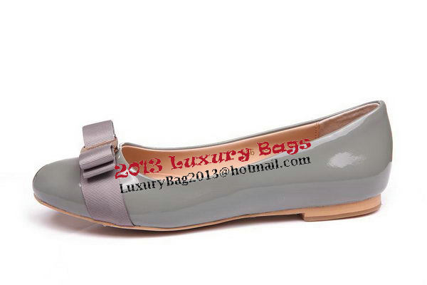 Salvatore Ferragamo Patent Leather Flat FL0481 Grey