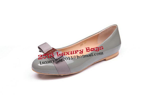 Salvatore Ferragamo Patent Leather Flat FL0481 Grey