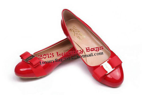 Salvatore Ferragamo Patent Leather Flat FL0481 Red