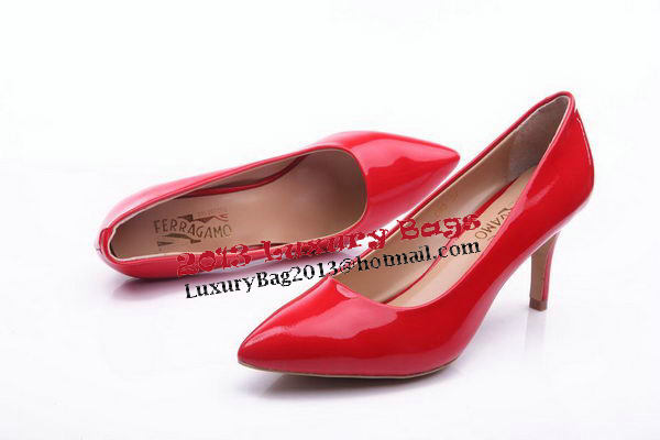 Salvatore Ferragamo Patent Leather Pump FL0460 Red