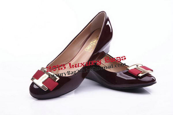 Salvatore Ferragamo Patent Leather Pump FL0461 Wine