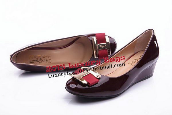 Salvatore Ferragamo Patent Leather Pump FL0461 Wine