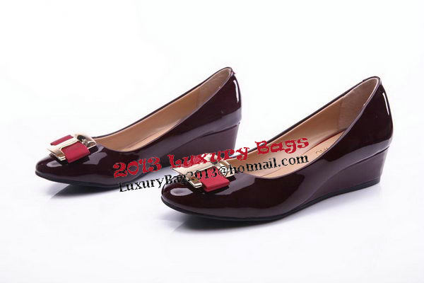 Salvatore Ferragamo Patent Leather Pump FL0461 Wine