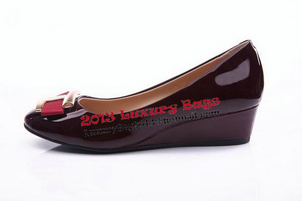 Salvatore Ferragamo Patent Leather Pump FL0461 Wine