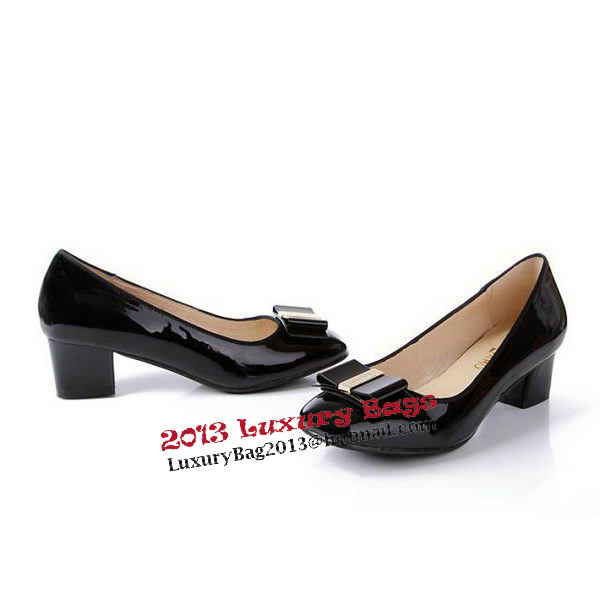 Salvatore Ferragamo Patent Leather Pump FL0473 Black