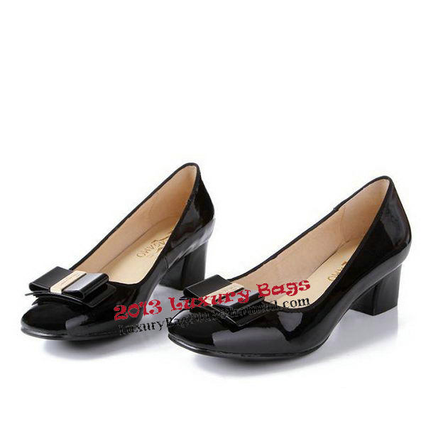 Salvatore Ferragamo Patent Leather Pump FL0473 Black