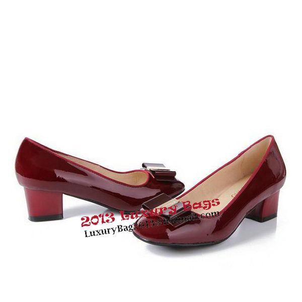 Salvatore Ferragamo Patent Leather Pump FL0473 Wine