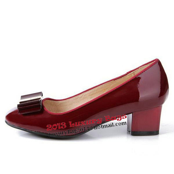 Salvatore Ferragamo Patent Leather Pump FL0473 Wine