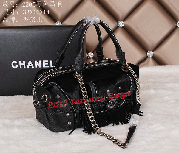 Chanel Bowling Handbag Calfskin Leather A2205 Black