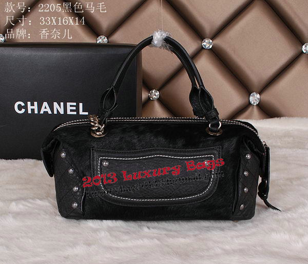 Chanel Bowling Handbag Calfskin Leather A2205 Black