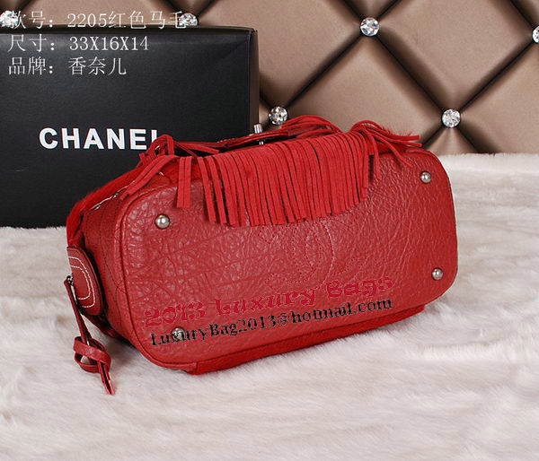 Chanel Bowling Handbag Calfskin Leather A2205 Red
