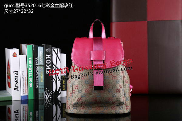 Gucci Multicolour Canvas Flap Backpack 352016