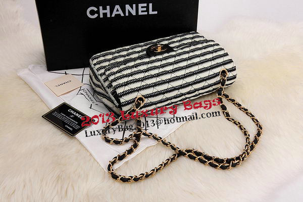 Chanel 2.55 Series Flap Bags Black Jersey and Lambskin CHA1112 Gold
