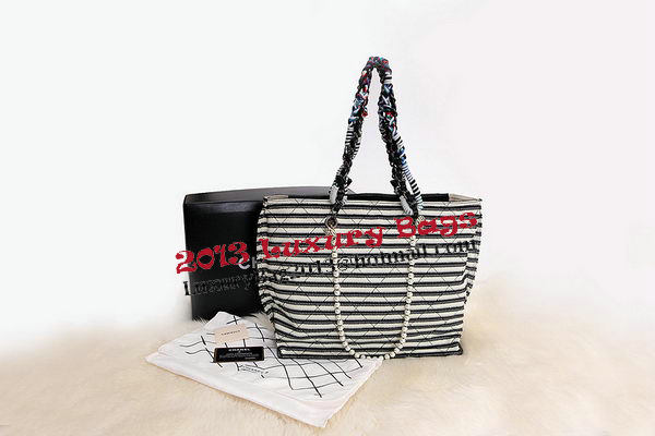 Chanel Shopper Bag Jersey and Lambskin A1271 Black