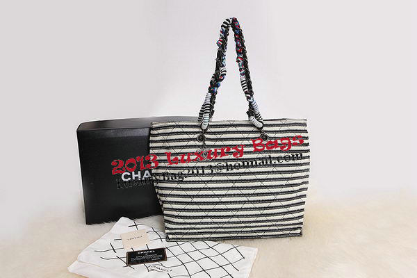 Chanel Shopper Bag Jersey and Lambskin A1271 Black