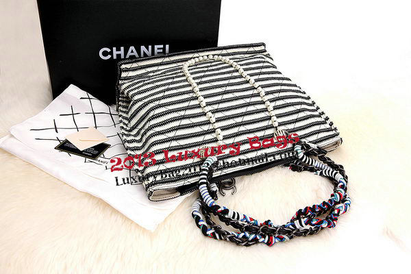 Chanel Shopper Bag Jersey and Lambskin A1271 Black