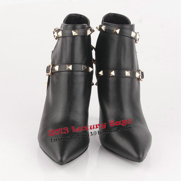 Valentino Ankle Boots 10CM Heels Sheepskin Leather VT184 Black