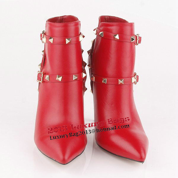 Valentino Ankle Boots 10CM Heels Sheepskin Leather VT184 Red