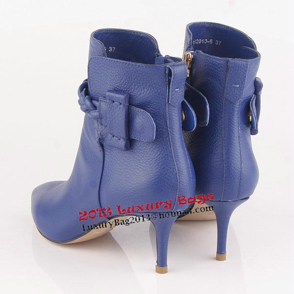 Valentino Ankle Boots 65MM Heels Sheepskin Leather VT189 Blue