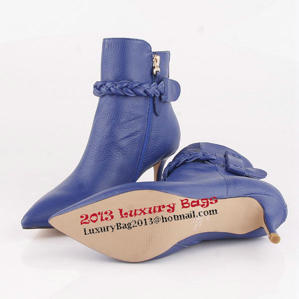 Valentino Ankle Boots 65MM Heels Sheepskin Leather VT189 Blue