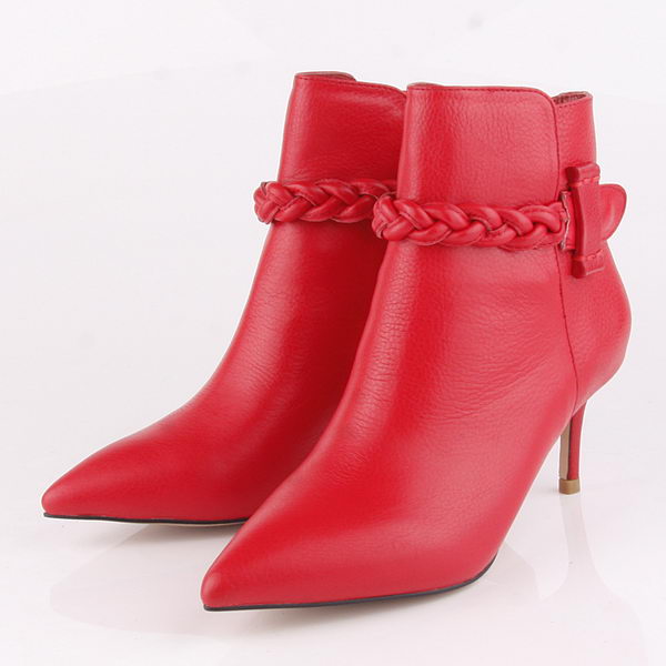 Valentino Ankle Boots 65MM Heels Sheepskin Leather VT189 Red