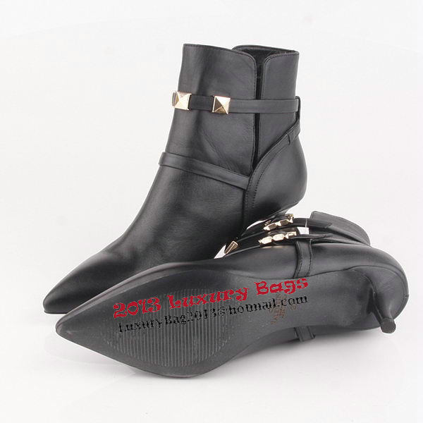 Valentino Ankle Boots 65mm Heels Sheepskin Leather VT182 Black