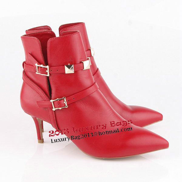 Valentino Ankle Boots 65mm Heels Sheepskin Leather VT182 Red