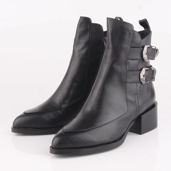 Valentino Ankle Boots Sheepskin Leather VT194 Black