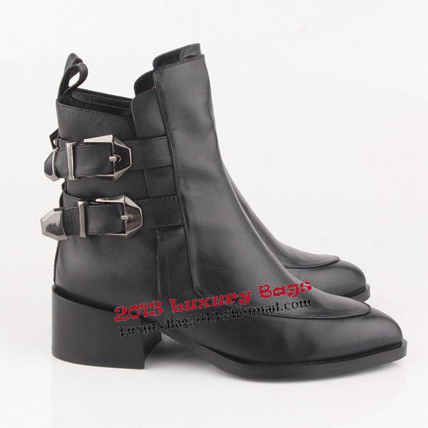 Valentino Ankle Boots Sheepskin Leather VT194 Black