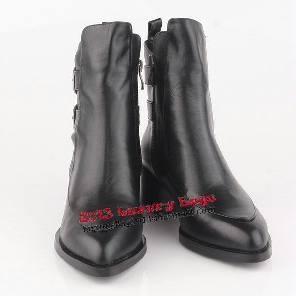 Valentino Ankle Boots Sheepskin Leather VT194 Black