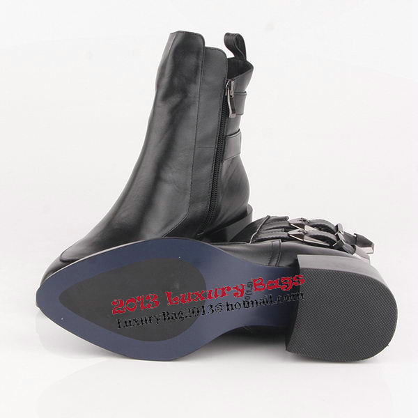 Valentino Ankle Boots Sheepskin Leather VT194 Black