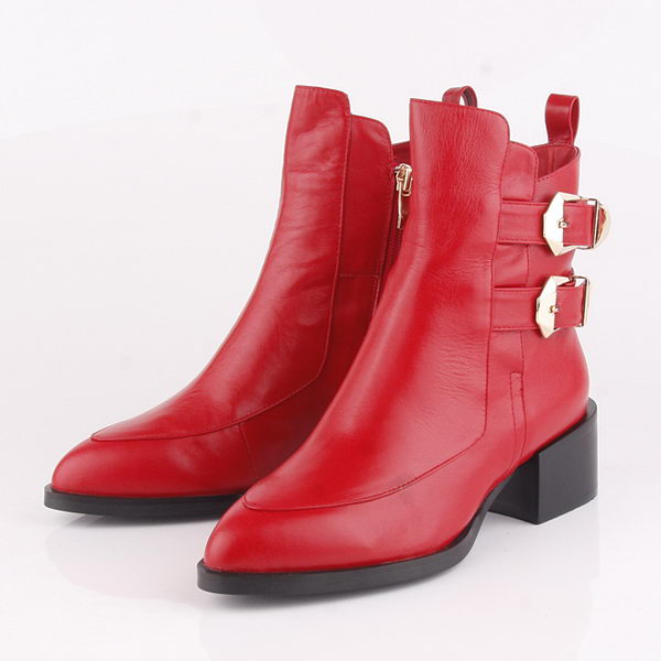 Valentino Ankle Boots Sheepskin Leather VT194 Red