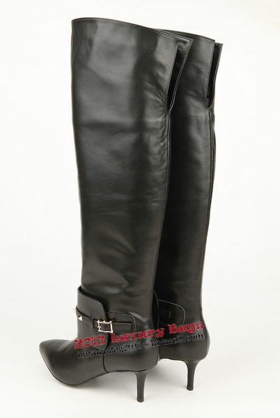 Valentino Knee Boots 65MM Heels Sheepskin Leather VT198 Black