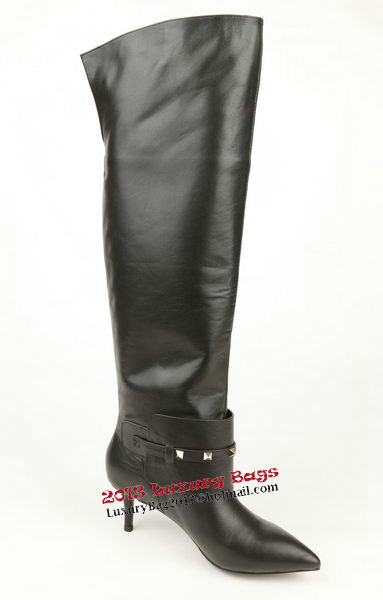 Valentino Knee Boots 65MM Heels Sheepskin Leather VT198 Black