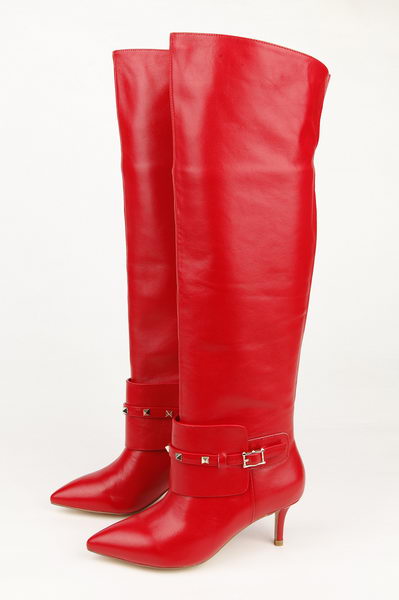 Valentino Knee Boots 65MM Heels Sheepskin Leather VT198 Red