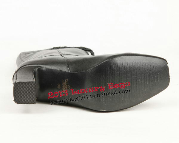 Valentino Knee Boots 8CM Heels Sheepskin Leather VT196 Black
